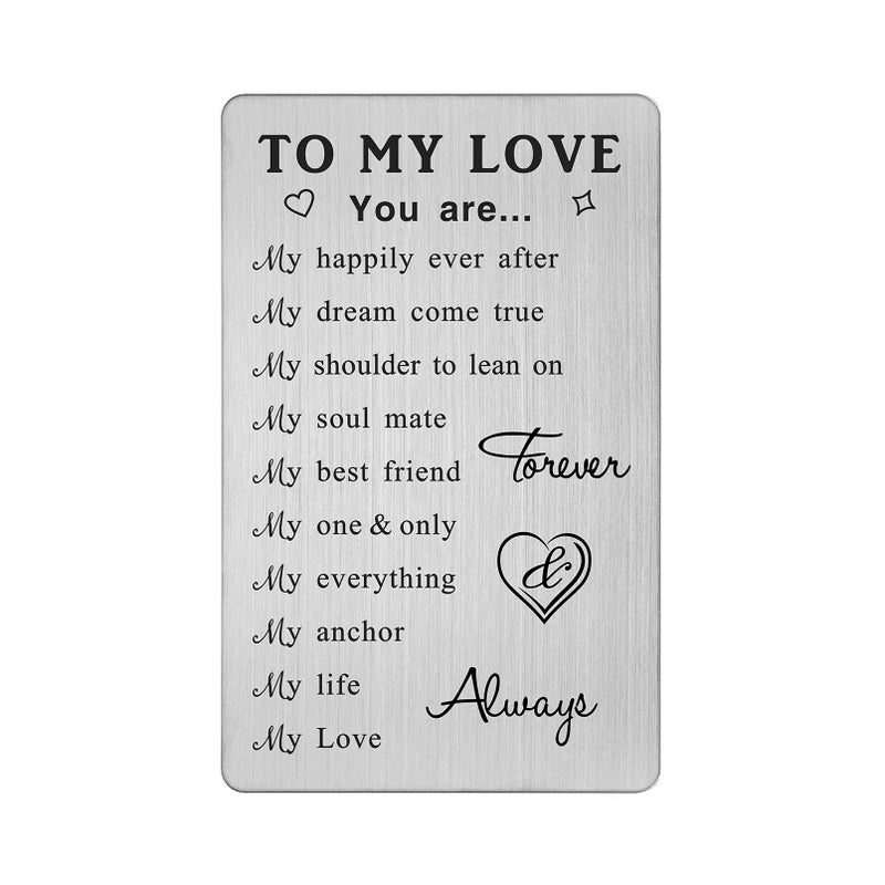 TANWIH To My Love Wallet Card Gifts  10 Reasons Why I Love You  Romantic Anniversary Cards Gift for Her Him  Wedding Christmas Presents - Image 1